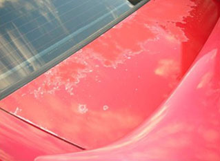 acid rain damage on cars